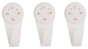 ProSource PH-121122-PS Picture Hanger, 25 lb, Plastic, White, White, Nail-In Mounting