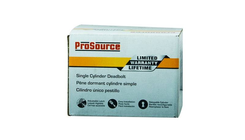 ProSource Signature Series D261-RU5B Deadbolt, 3 Grade, Stainless Steel, 2-3/8, 2-3/4 in Backset, KW1 Keyway, Pack of 3
