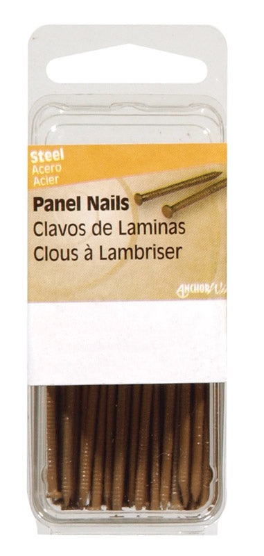 HILLMAN 1 in. Panel Steel Nail Flat Head, Pack of 6