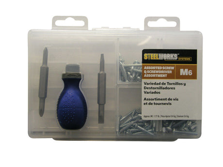 HILLMAN Assorted Hex/Slotted Flat Head Assorted Screw and Driver Assortment 1 pk