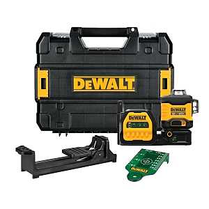 DEWALT DCLE34030GB Cross Line Laser Level, 165 ft, 1/8 in at 30 ft Accuracy, 3-Beam, Green Laser