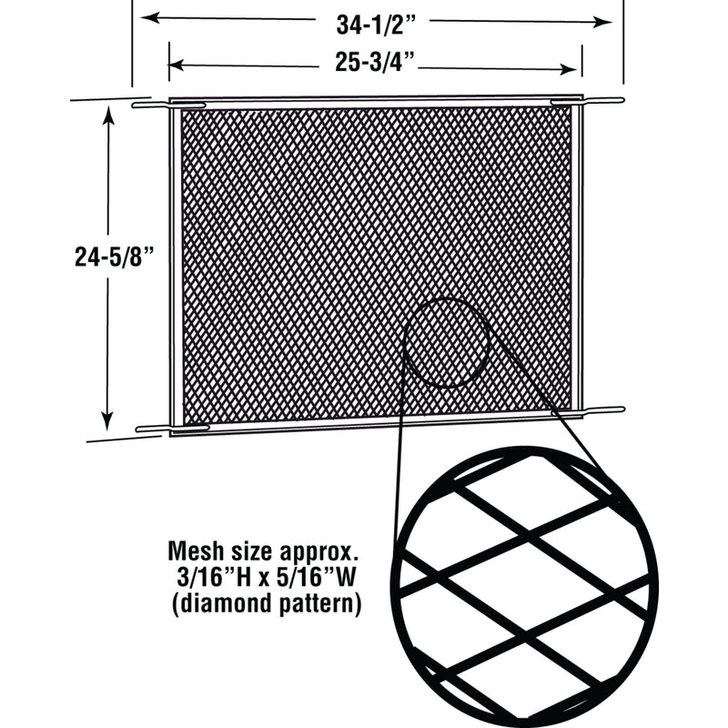 Prime-Line 24 in. L Bronze Aluminum Screen Door Grille 1 pc