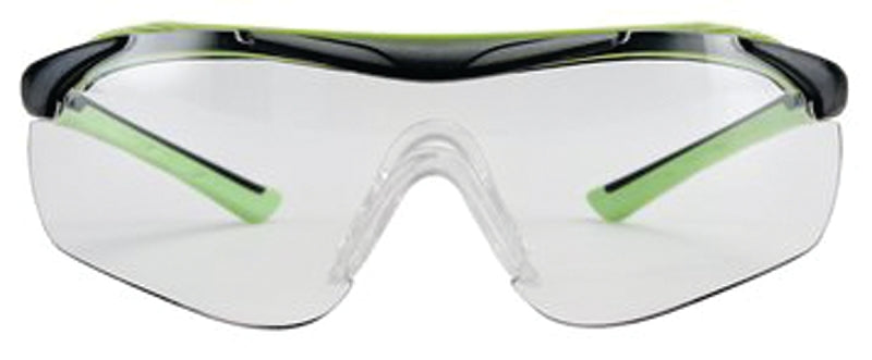 3M 47100-WZ4 Sport-Inspired Safety Glasses, Clear Lens, Green/Neon Black Frame, Anti-Fog, Anti-Scratch Lens