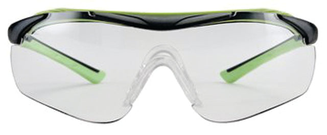 3M 47100-WZ4 Sport-Inspired Safety Glasses, Clear Lens, Green/Neon Black Frame, Anti-Fog, Anti-Scratch Lens
