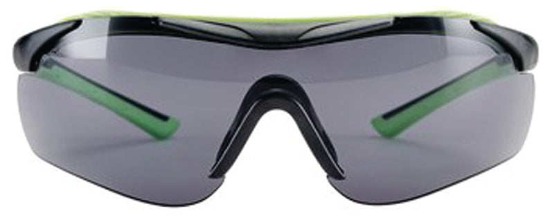 3M 47101-WZ4 Sport-Inspired Safety Glasses, Gray Lens, Green/Neon Black Frame, Anti-Fog, Anti-Scratch Lens