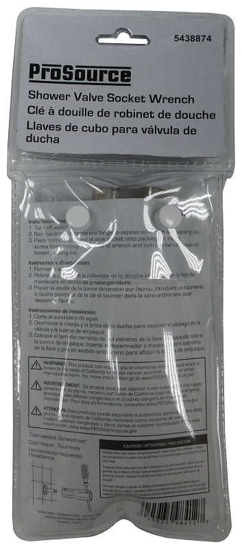 ProSource T159-3L Shower Valve Socket Wrench, Steel, 4-7/8 in L