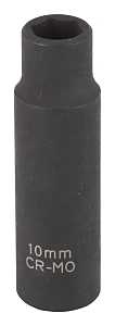 Vulcan MT6580140 Deep Impact Socket, 10 mm Socket, 3/8 in Drive, Deep Drive, 6-Point, Chrome Molybdenum Steel