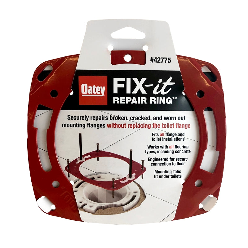 Oatey 42775 Fix-It Flange Repair Ring, Steel, Red, Painted