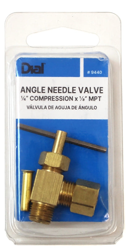 Dial 9440 Angle Needle Valve, Brass, For: Evaporative Cooler Purge Systems
