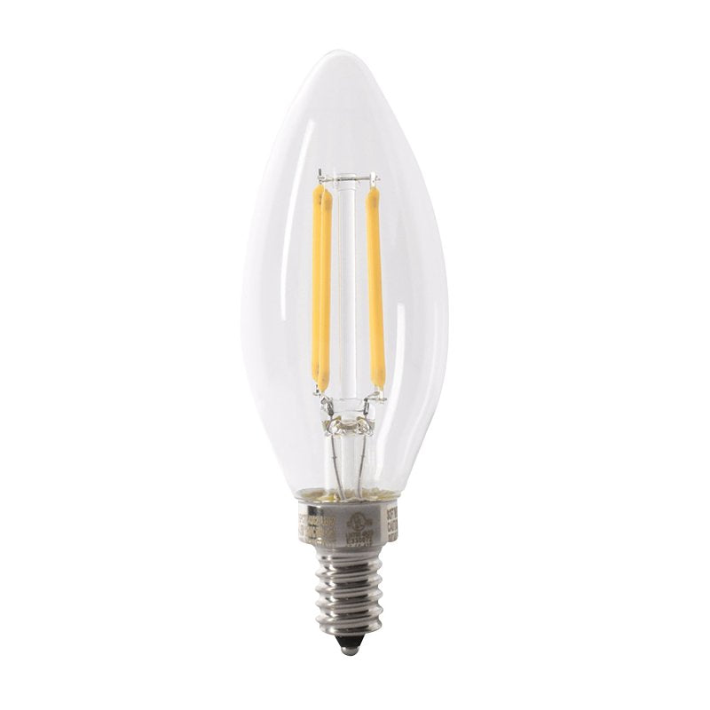 Feit Electric CTC60/927CA/FIL/6 LED Bulb, Decorative, 60 W Equivalent, E12 Lamp Base, Dimmable, Clear, Soft White Light
