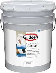 Glidden GLSBIE60WH-05 Stain Block Primer, Flat, White, 5 gal