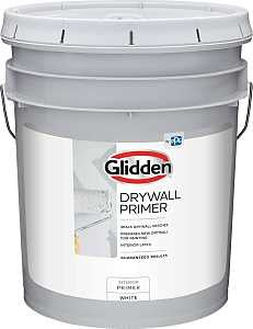Glidden GLDPIN60WH/05 Interior Drywall Primer, Flat, White, 5 gal, Can