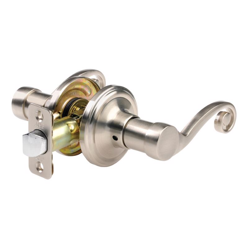 Ace Scroll Satin Nickel Passage Lockset 1-3/4 in.