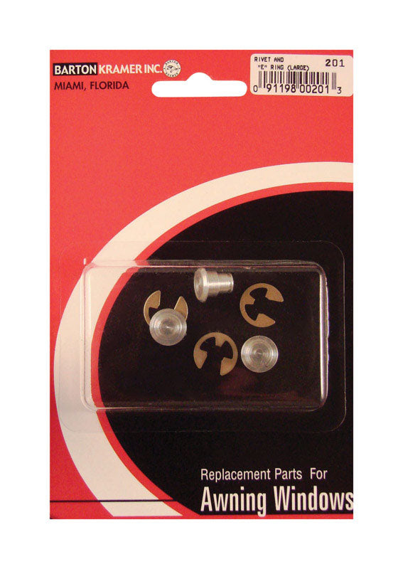 Barton Kramer Silver Aluminum Large Rivet And E Ring 0.3 in. H 3 pk