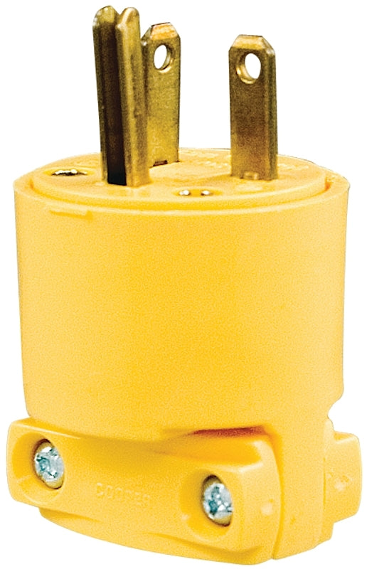 Eaton 4409-BOX Electrical Plug, 2-Pole, 20 A, 125 V, Screw, NEMA: NEMA 5-20R, Yellow