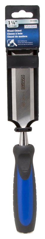 Vulcan JL-CH5 Chisel, 1-1/4 in Tip, 10-1/4 in OAL, CRV Blade, Ergonomic Grip Handle