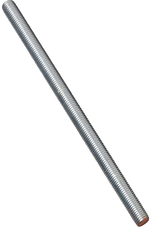 National Hardware N179-465 Threaded Rod, 5/8-11 Thread, 24 in L, A Grade, Steel, Zinc, UNC Thread