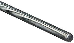 National Hardware N179-440 Threaded Rod, 7/16-14 Thread, 24 in L, A Grade, Steel, Zinc, UNC Thread