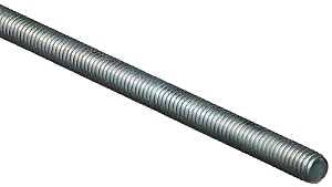 National Hardware N179-507 Threaded Rod, 5/16-18 Thread, 36 in L, A Grade, Steel, Zinc, UNC Thread