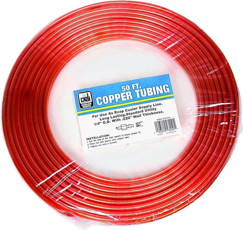 Dial 4355 Cooler Tubing, 50 ft L Dimensions, Copper, For: Evaporative Cooler Purge Systems