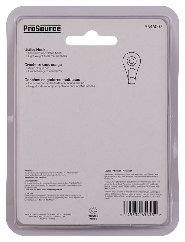 ProSource PH-122272-PS Picture Hanger, 50 lb, Steel, Polished Brass, Brass, Nail-In Mounting