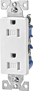 Eaton Wiring Devices TR1107W Duplex Receptacle, 2 -Pole, 15 A, 125 V, Push-in, Side Wiring, NEMA: 5-15R, White