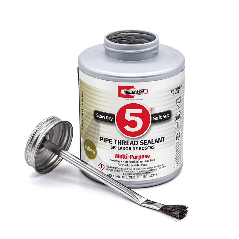Rectorseal 25431 Thread Sealant, 1 pt, Can, Paste, Yellow