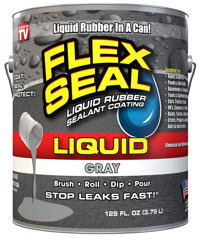 Flex Seal LFSGRYR01 Rubberized Coating, Gray, 1 gal Can