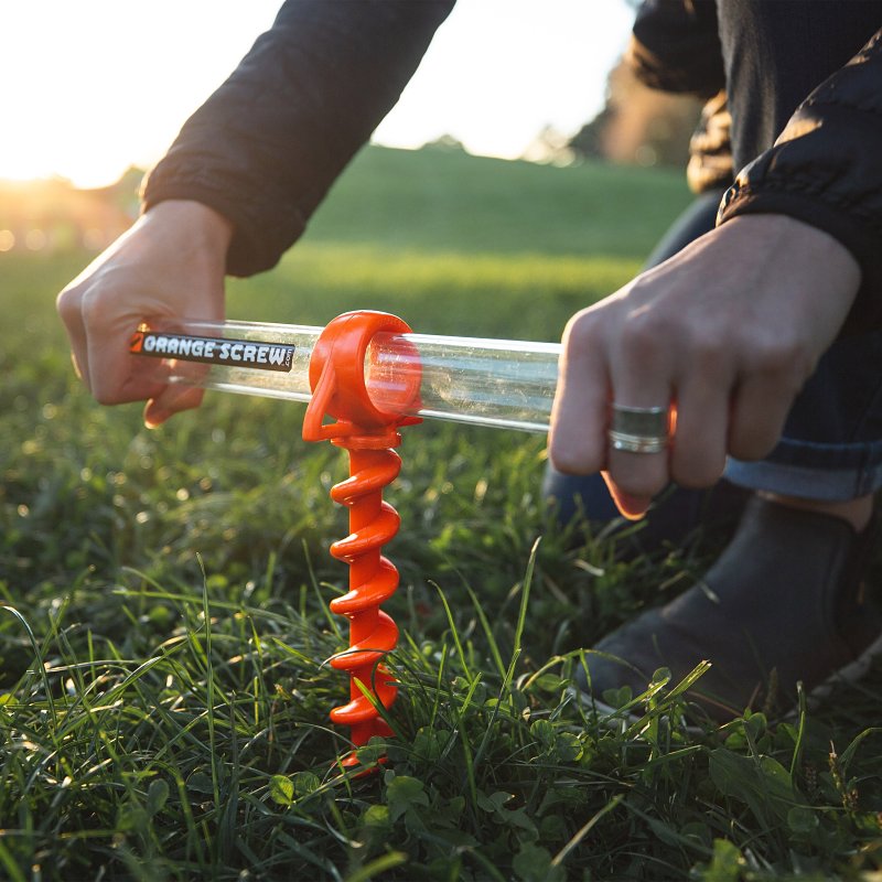 Nite Ize Orange Screw Series OSL-31-2R3 Ultimate Ground Anchor, Large, Polycarbonate, Orange