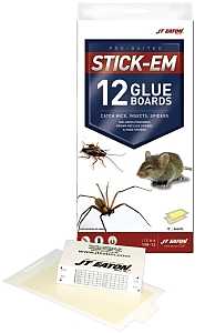 J.T. Eaton Stick-Em 198-12 Scorpion Glue Trap, Solid, Characteristic Petroleum, Clear/Pale Yellow, Pack