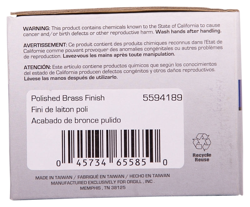 ProSource TS710BRA4B Privacy Lockset, Tulip Design, Polished Brass, Stainless Steel