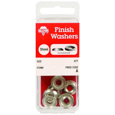 HILLMAN Nickel-Plated Steel .190 in. Finish Washer 10 pk, Pack of 10