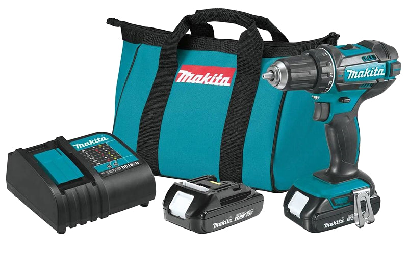 Makita LXT XFD10SY Driver Drill Kit, Battery Included, 18 V, 1.5 Ah, 1/2 in Chuck, Ratcheting Chuck