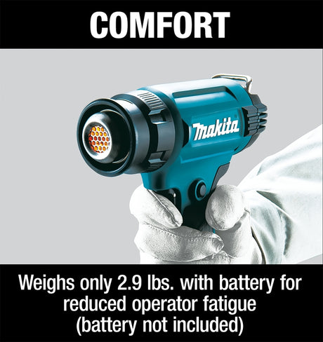 Makita LXT Series XGH02ZK Variable Temperature Heat Gun, Tool Only, 18 V, 6 Ah, 7.1 cfm Air, 1022 deg F