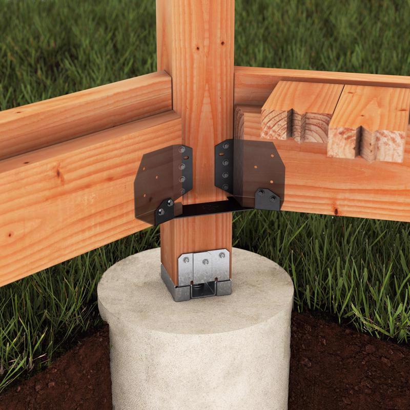 Simpson Strong-Tie ZMax 3.63 in. H X 4 in. W 16 Ga. Galvanized Steel Standoff Post Base, Pack of 20