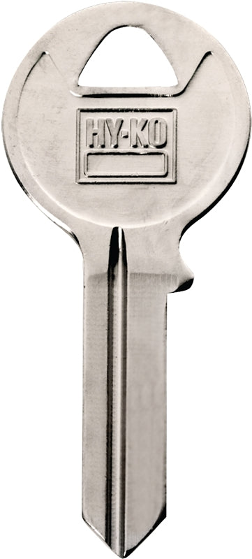 Hy-Ko 11010AMH1 Key Blank, Brass, Nickel, For: American Cabinet, House Locks and Padlocks, AMH1 Key Number, Pack of 10