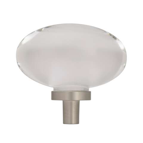 Amerock Glacio Oval Cabinet Knob 1-3/16 in. Satin Nickel 1 pk
