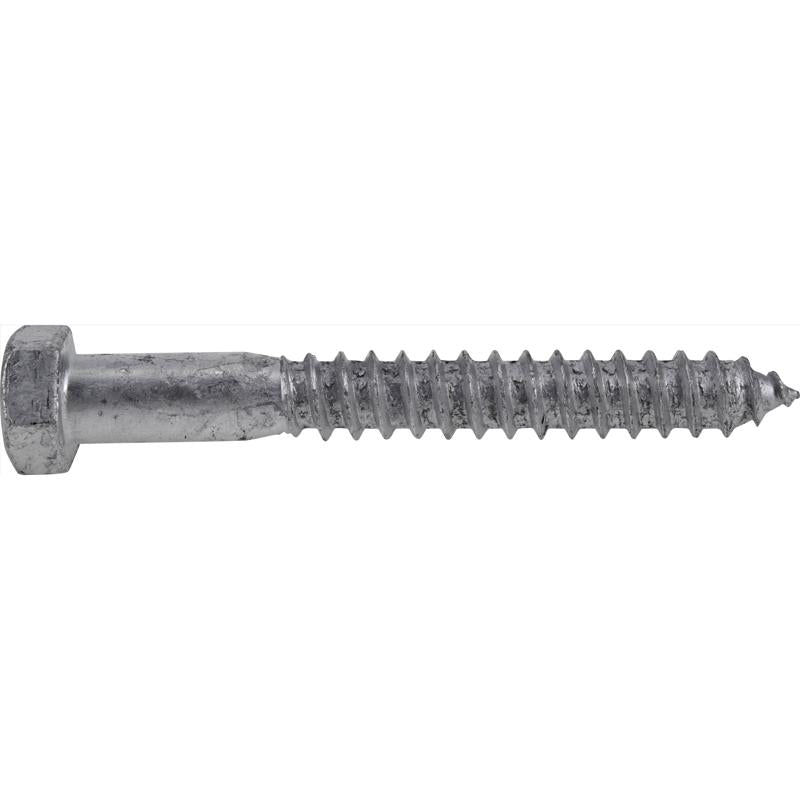 HILLMAN 1/2 in. X 4 in. L Hex Hot Dipped Galvanized Steel Lag Screw 25 pk
