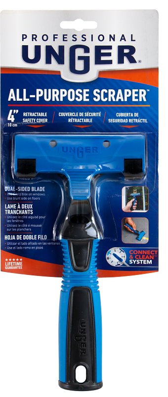 Unger Professional 987100 All-Purpose Scraper, 4 in L Blade, 4 in W Blade, Carbon Steel Blade