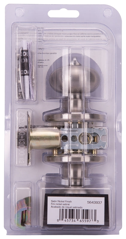 ProSource TFX210V-PS Privacy Lockset, Tubular Design, Satin Nickel, Stainless Steel