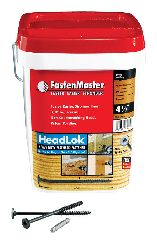 FastenMaster HeadLok No. 10 X 4.5 in. L Spider Epoxy Coarse Wood Screws 250 pk