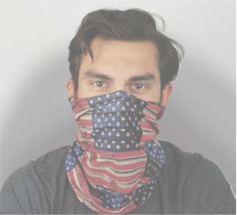 Quagga P21700-FLG Safety Scarf, One-Size Mask, Polyester Facepiece, Flag, Pack of 6