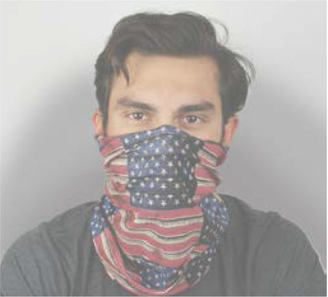 Quagga P21700-FLG Safety Scarf, One-Size Mask, Polyester Facepiece, Flag, Pack of 6