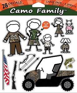 Realtree RT-CFAM-LG Decal Set, Camo Family, Vinyl Adhesive, Pack of 12