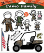 Realtree RT-CFAM-LG Decal Set, Camo Family, Vinyl Adhesive, Pack of 12