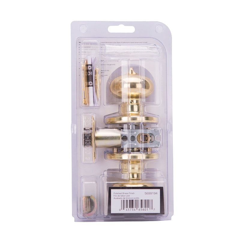 ProSource TF710V-PS Privacy Lockset, Tubular Design, Polished Brass