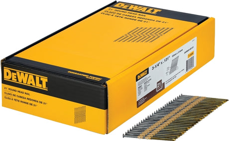 DEWALT DWRHS12D131 Series Framing Nail, Plastic Strip Collation, 3-1/4 in L, 9 Gauge, Steel, Bright, 0.13 in Diameter