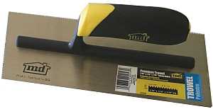 M-D 20056 Tile Installation Trowel, 1/16 in W x 1/16 in D Notch, 11 in L, 4-1/2 in W, Square Notch, Comfort Grip Handle