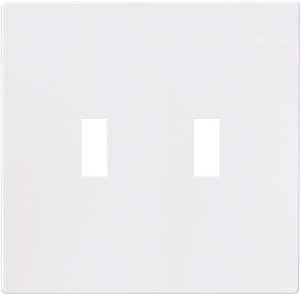 Eaton Wiring Devices PJS2W Wallplate, 4-7/8 in L, 4.94 in W, 2 -Gang, Polycarbonate, White, High-Gloss