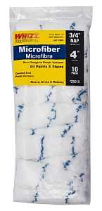 Whizz 25018 Mini Roller Cover, 3/4 in Thick Nap, 4 in L, Microfiber Cover, 10/PK